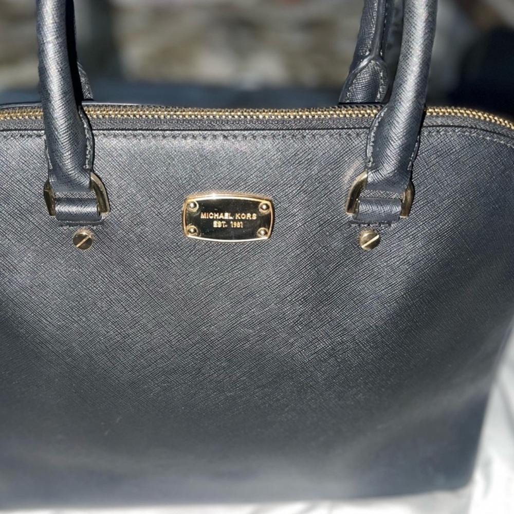 Michael Kors Black Leather Tote Bag